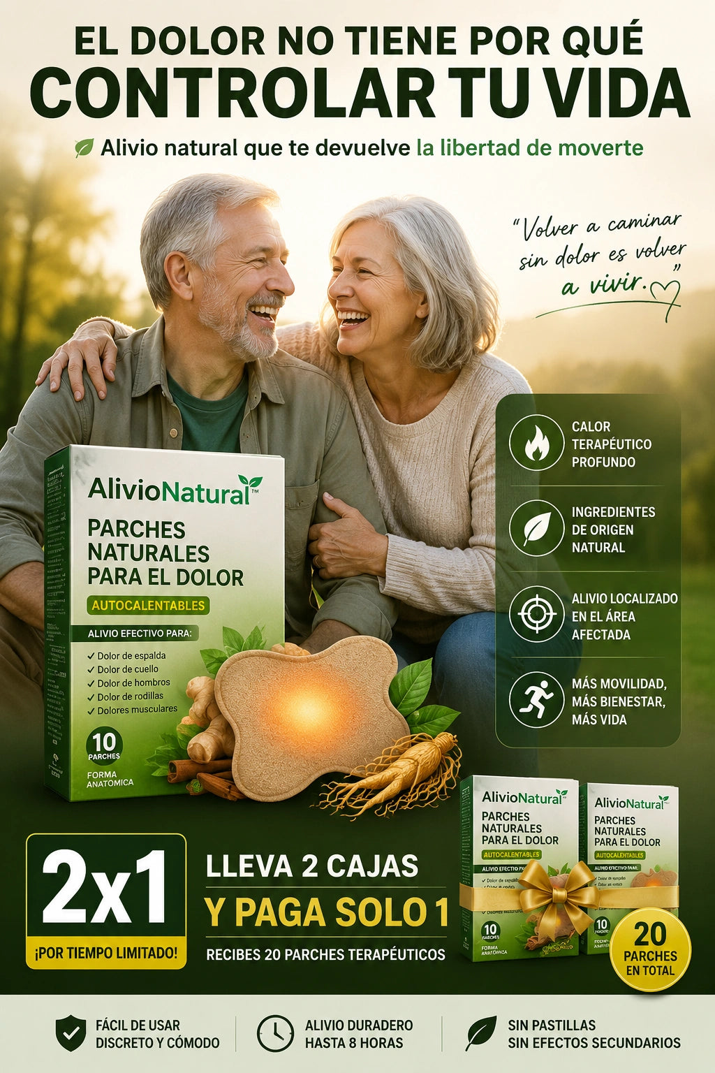 AlivioNatural™ – Parches Naturales para el Dolor. Oferta 2x1